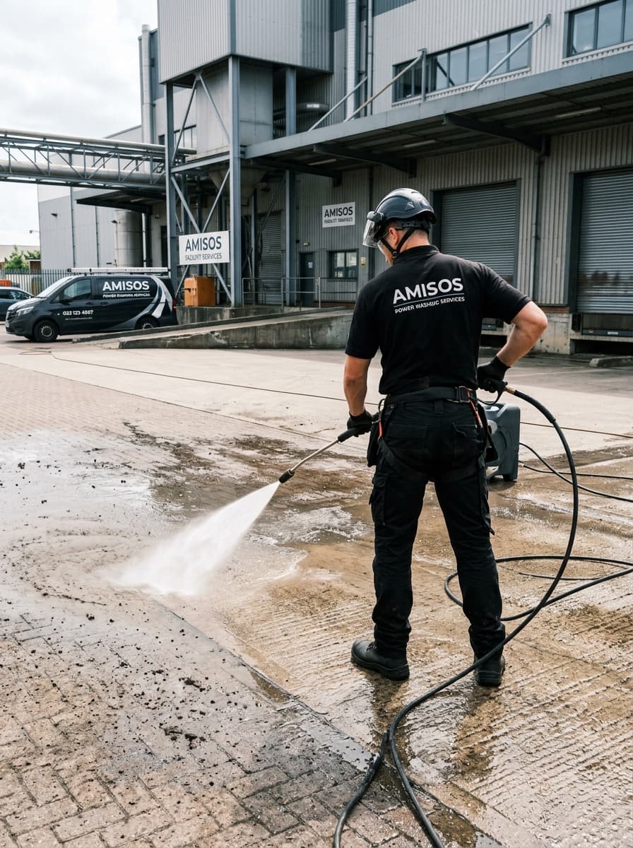 Hogedruk reiniging bedrijfspand en terrein